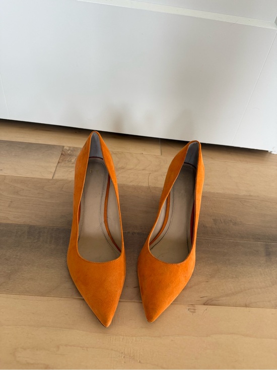 Marc Fisher Shoes - Marc Fisher Orange Suede Pointed Toe Pumps | Lucky TV Game Show Heels